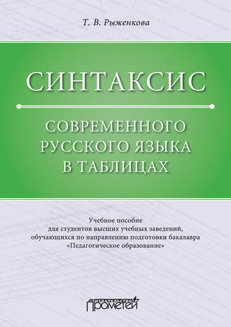 Т. В. Рыженкова. Синтаксис современного русского языка в таблицах