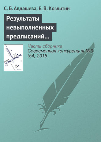Результаты невыполненных предписаний антимонопольного органа (на примере структурных предписаний при поглощении ТНК-ВР Роснефтью). С. Б. Авдашева
