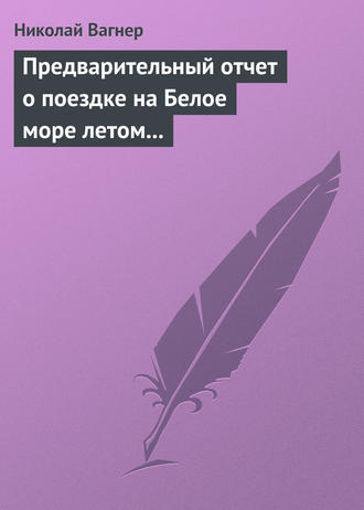 Николай Вагнер. Предварительный отчет о поездке на Белое море летом 1876 г.