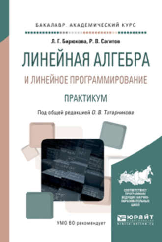 Линейная алгебра и линейное программирование. Практикум. Учебное пособие для академического бакалавриата. Любовь Гавриловна Бирюкова
