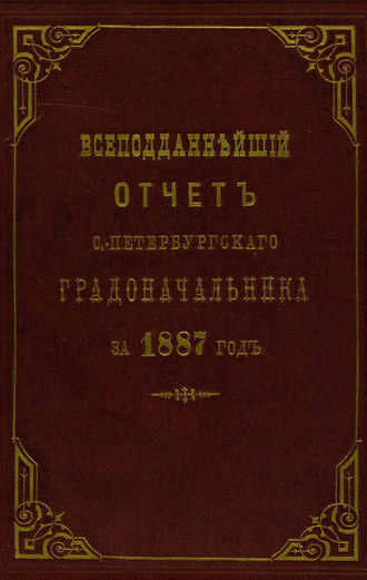 Всеподданнейший отчет С.-Петербургского градоначальника за 1887 г.. Коллектив авторов