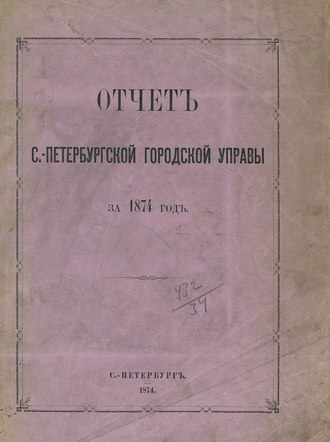 Коллектив авторов. Отчет городской управы за 1874 г.