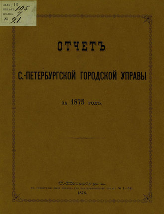 Коллектив авторов. Отчет городской управы за 1875 г.