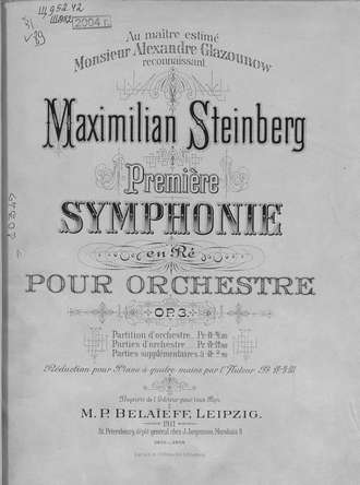 Premiere symphonie en pour orchestre. 