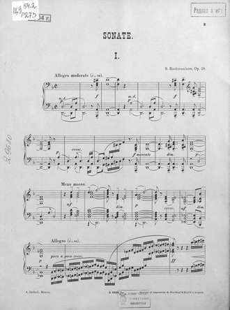 Sonate fur Pianoforte von S. Rachmaninow. 