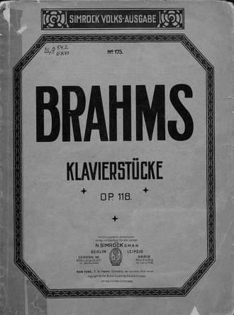 Йоганнес Брамс. Sechs Klavierstucke v. J. Brahms