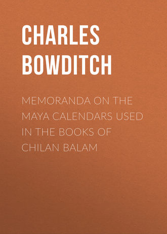 Bowditch Charles Pickering. Memoranda on the Maya Calendars Used in the Books of Chilan Balam