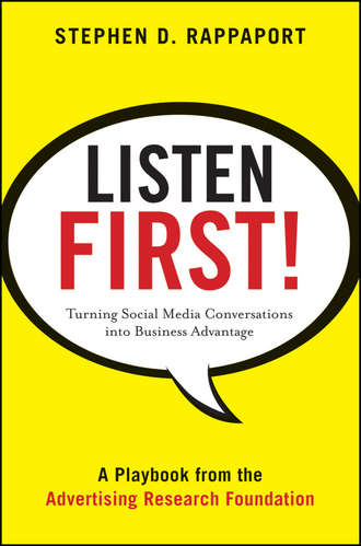 Stephen Rappaport D.. Listen First!. Turning Social Media Conversations Into Business Advantage