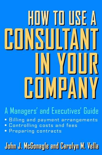How to Use a Consultant in Your Company. A Managers' and Executives' Guide. Carolyn Vella M.
