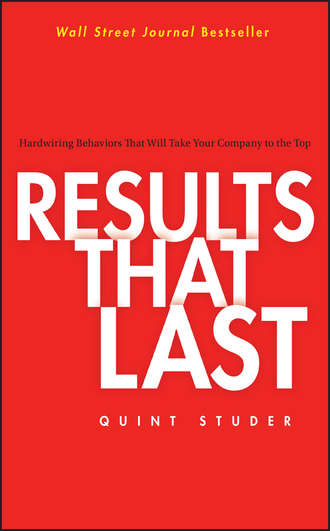 Quint  Studer. Results That Last. Hardwiring Behaviors That Will Take Your Company to the Top