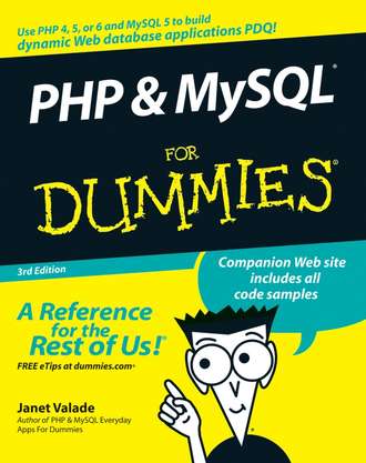 Janet  Valade. PHP and MySQL For Dummies