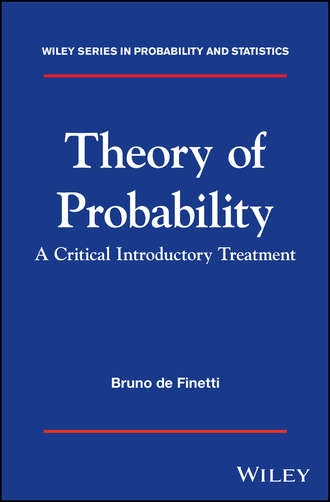 Bruno de Finetti. Theory of Probability