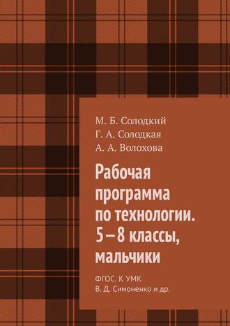 М. Б. Солодкий. Рабочая программа по технологии. 5—8 классы, мальчики. ФГОС. К УМК В. Д. Симоненко и др.