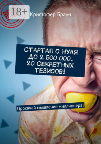 Стартап с нуля до 2 500 000. 20 секретных тезисов! Прокачай мышление миллионера!. 