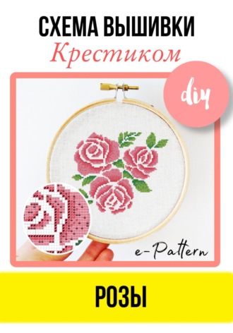 «Розы». Схема для вышивки крестиком. 