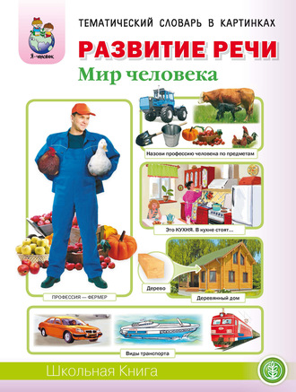 Развитие речи «Мир человека»: Человек и его тело. Семья. Планета Земля. Страна, Родина, столица. Город, улица, дом. Транспорт. Квартира, мебель. Посуда. Продукты питания. Одежда. Обувь. Головные уборы. Профессии. Времена года. 