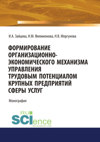 Формирование организационно-экономического механизма управления трудовым потенциалом крупных предприятий сферы услуг. (Аспирантура, Бакалавриат, Магистратура, Специалитет). Монография.. Наталья Михайловна Филимонова