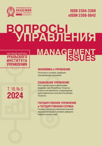 Вопросы управления Том 18 №5 2024. 