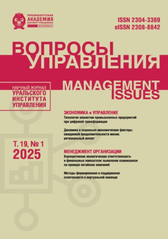 . Вопросы управления Том 19 №1 2025