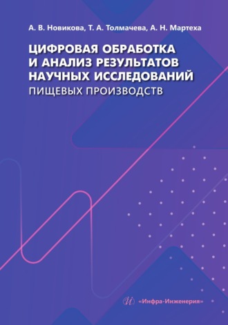 Т. А. Толмачева. Цифровая обработка и анализ результатов научных исследований пищевых производств