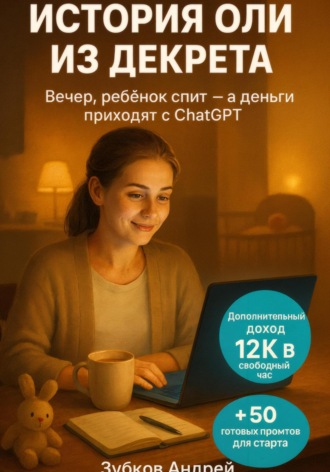 Андрей Зубков. История Оли из декрета: вечер, ребёнок спит, а деньги приходят с ChatGPT. Дополнительный доход 12К в свободный час. + 50 готовых промтов для старта