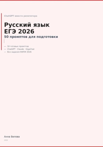 Русский язык ЕГЭ 2026: 50 промптов по заданиям ФИПИ. 