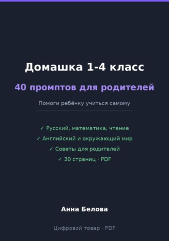 Домашка 1-4 класс: 40 промптов для родителей. Анна Белова