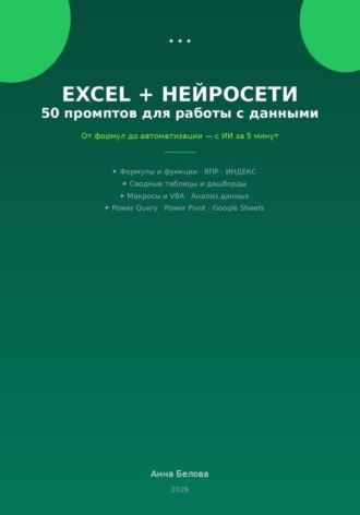 Excel + нейросети: 50 промптов для работы с данными. 