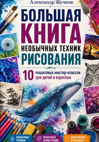 Большая книга необычных техник рисования. 10 пошаговых мастер-классов для детей и взрослых. Александр Жучков