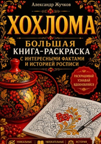 Александр Жучков. Хохлома. Большая книга-раскраска с интересными фактами и историей росписи