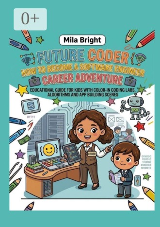 Future Coder: How to Become a Software Engineer. Coding Coloring Book for Kids Ages 4—8, Fun STEM Career Activity with Big Pictures and Simple Lines. Mila Bright