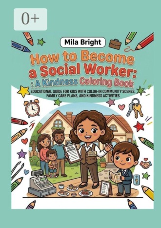 How to Become a Social Worker: A Kindness Coloring Book. Educational guide for kids with color-in community scenes, family care plans, and kindness activities. 