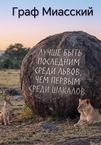 ЛУЧШЕ БЫТЬ ПОСЛЕДНИМ СРЕДИ ЛЬВОВ, ЧЕМ ПЕРВЫМ СРЕДИ ШАКАЛОВ. Граф Миасский