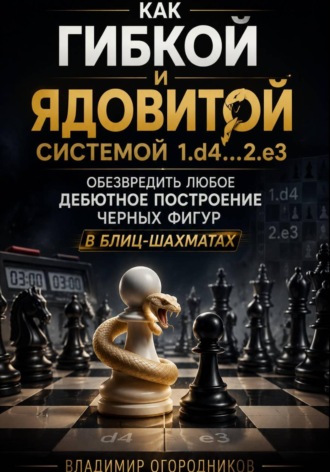 Как гибкой и ядовитой системой 1.d4..2.e3 обезвредить любые дебютные построения черных фигур в блиц-шахматах. 