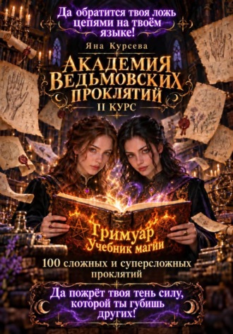 Академия ведьмовских проклятий. Второй курс. Гримуар учебник магии. 100 сложных и суперсложных проклятий. Яна Курсева