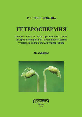 Р. Н. Телебокова. Гетероспермия: явление, понятие, место среди прочих типов внутрипопуляционной изменчивости семян у четырех видов бобовых трибы Fabeae