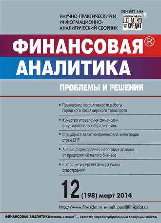 Группа авторов. Финансовая аналитика: проблемы и решения № 12 (198) 2014